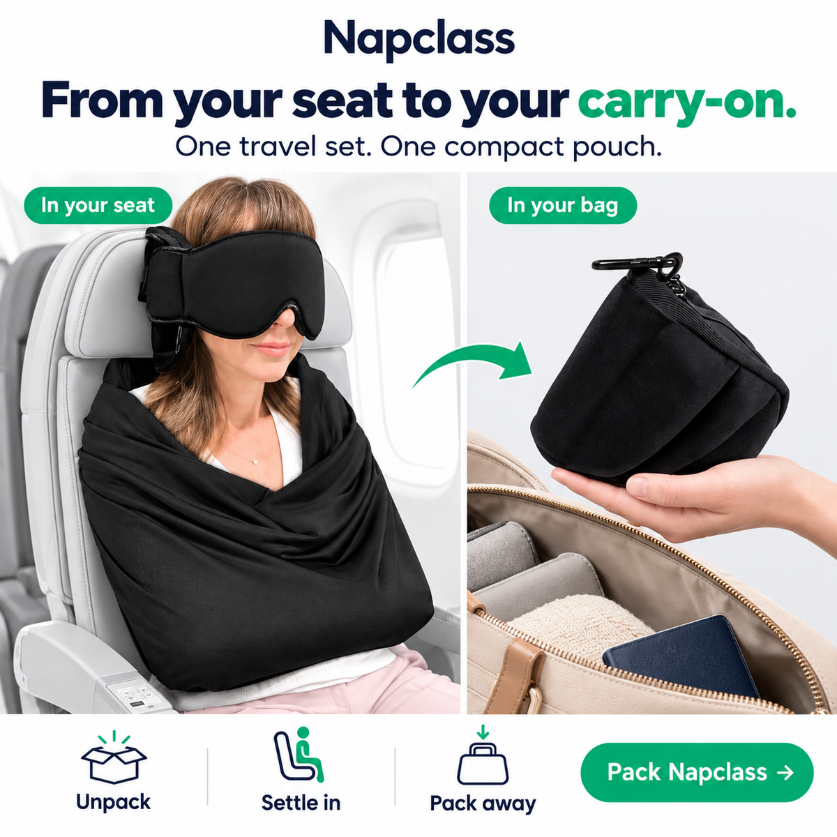 NapClass | Feel more comfortable on your next flight.